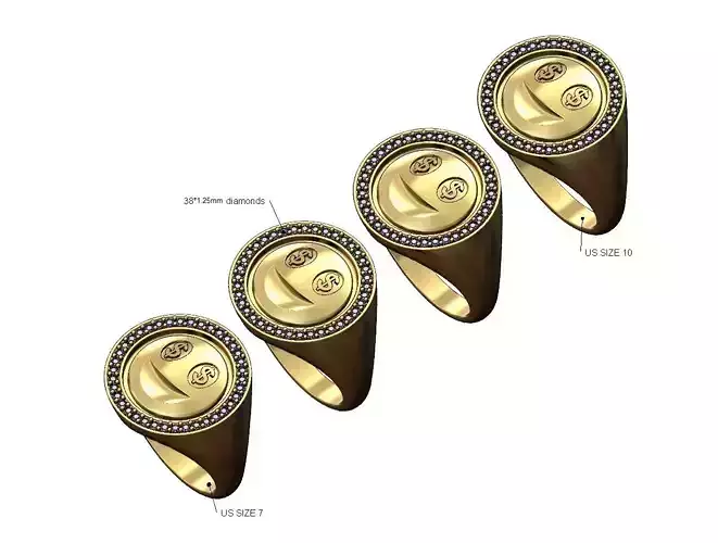 Money smile emoji diamond ring US sizes 7to10