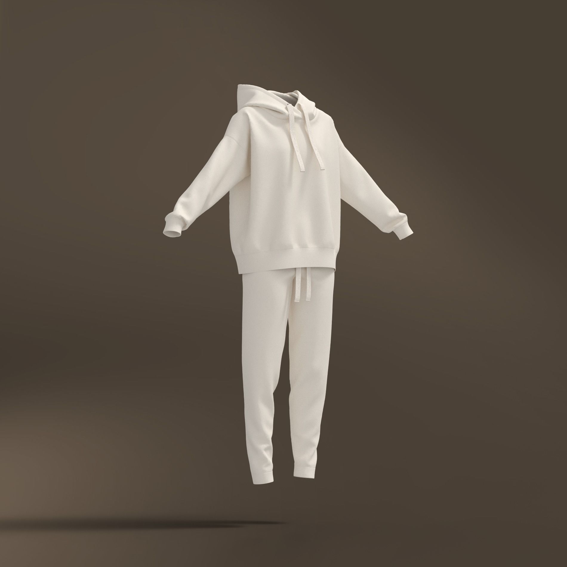 Women Tracksuit Ladies Hoodie Sweatpants Clo3d 3D model_2