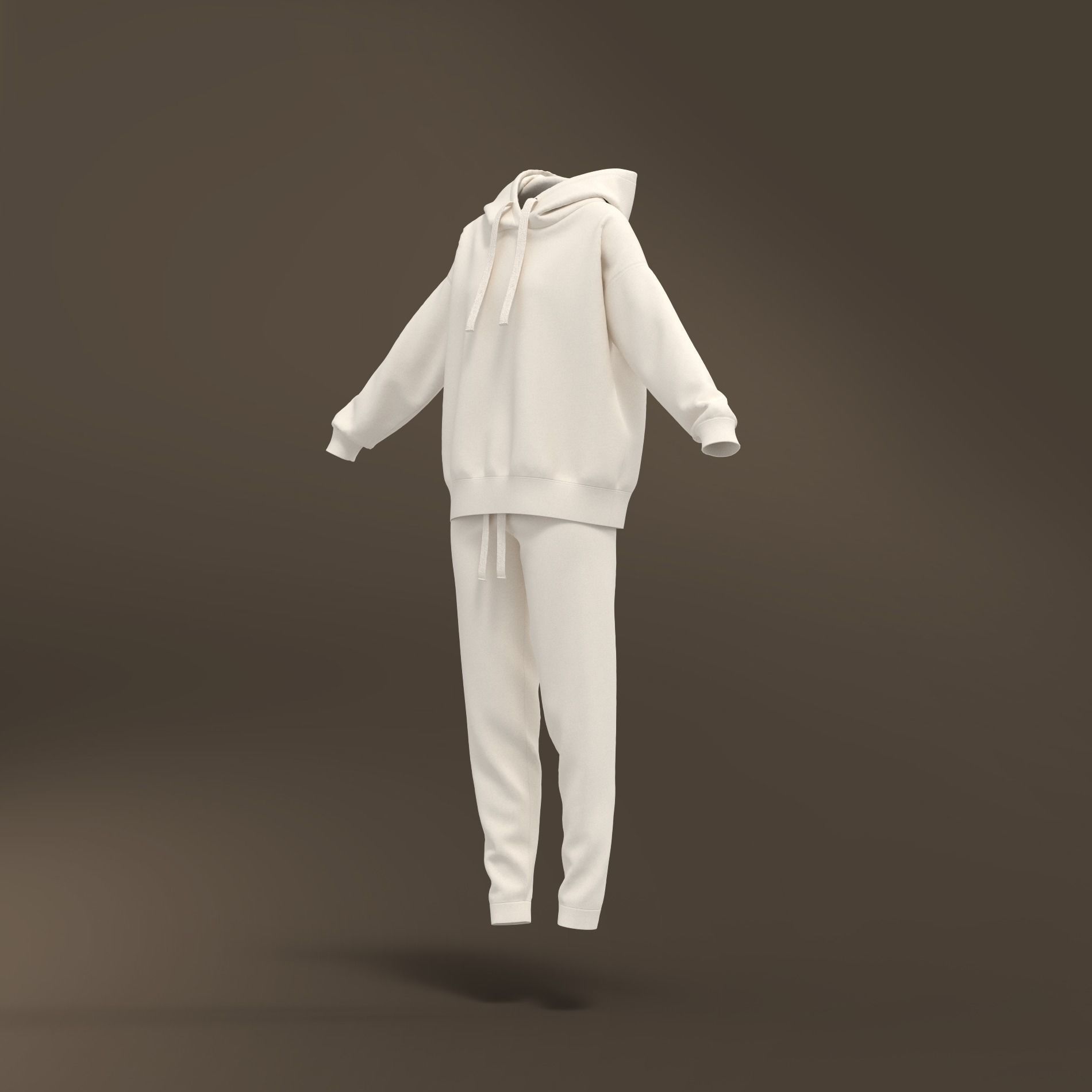 Women Tracksuit Ladies Hoodie Sweatpants Clo3d 3D model_1