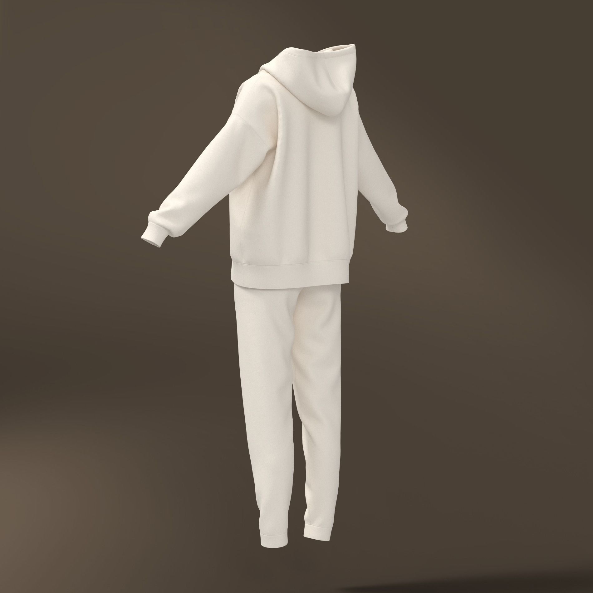 Women Tracksuit Ladies Hoodie Sweatpants Clo3d 3D model_4