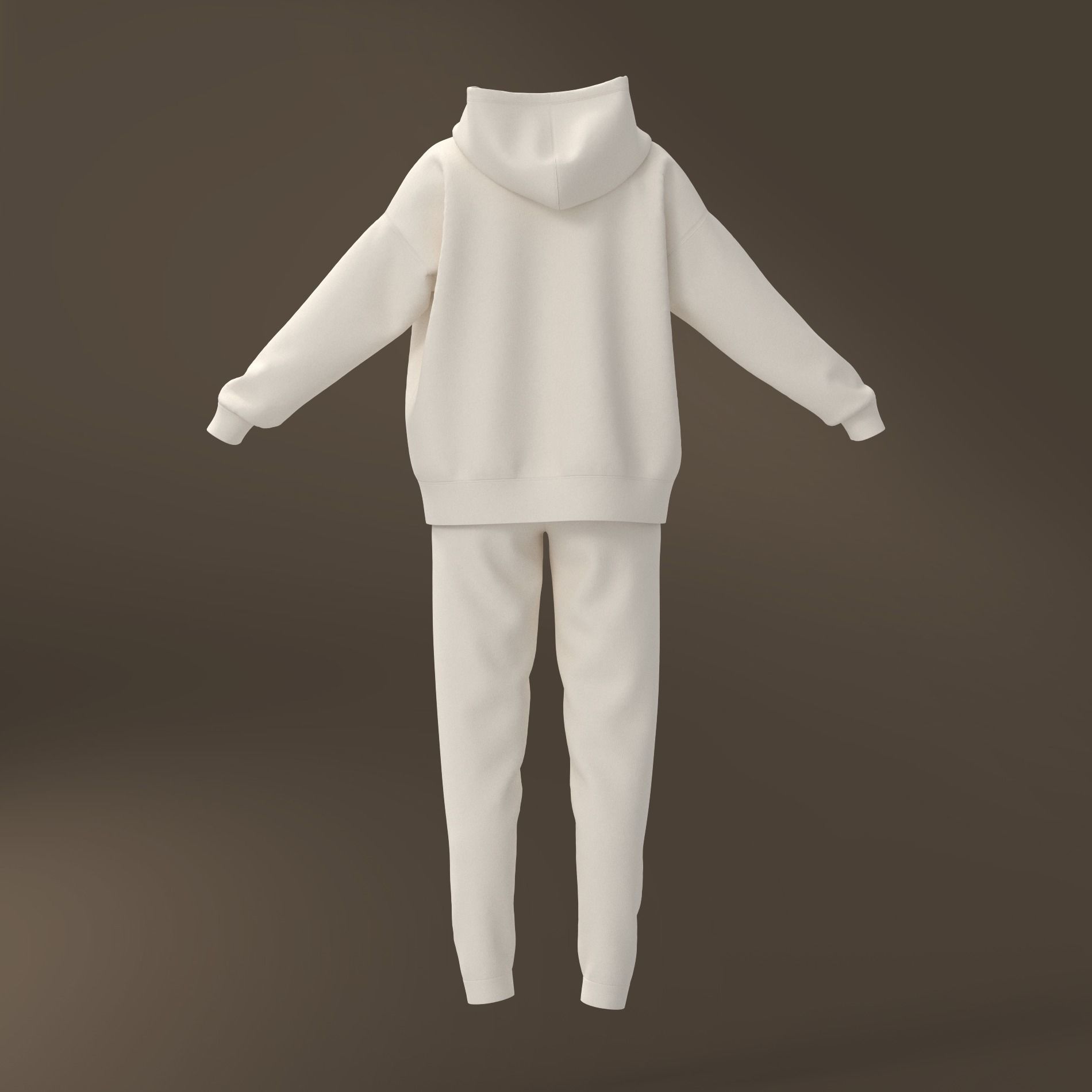 Women Tracksuit Ladies Hoodie Sweatpants Clo3d 3D model_3