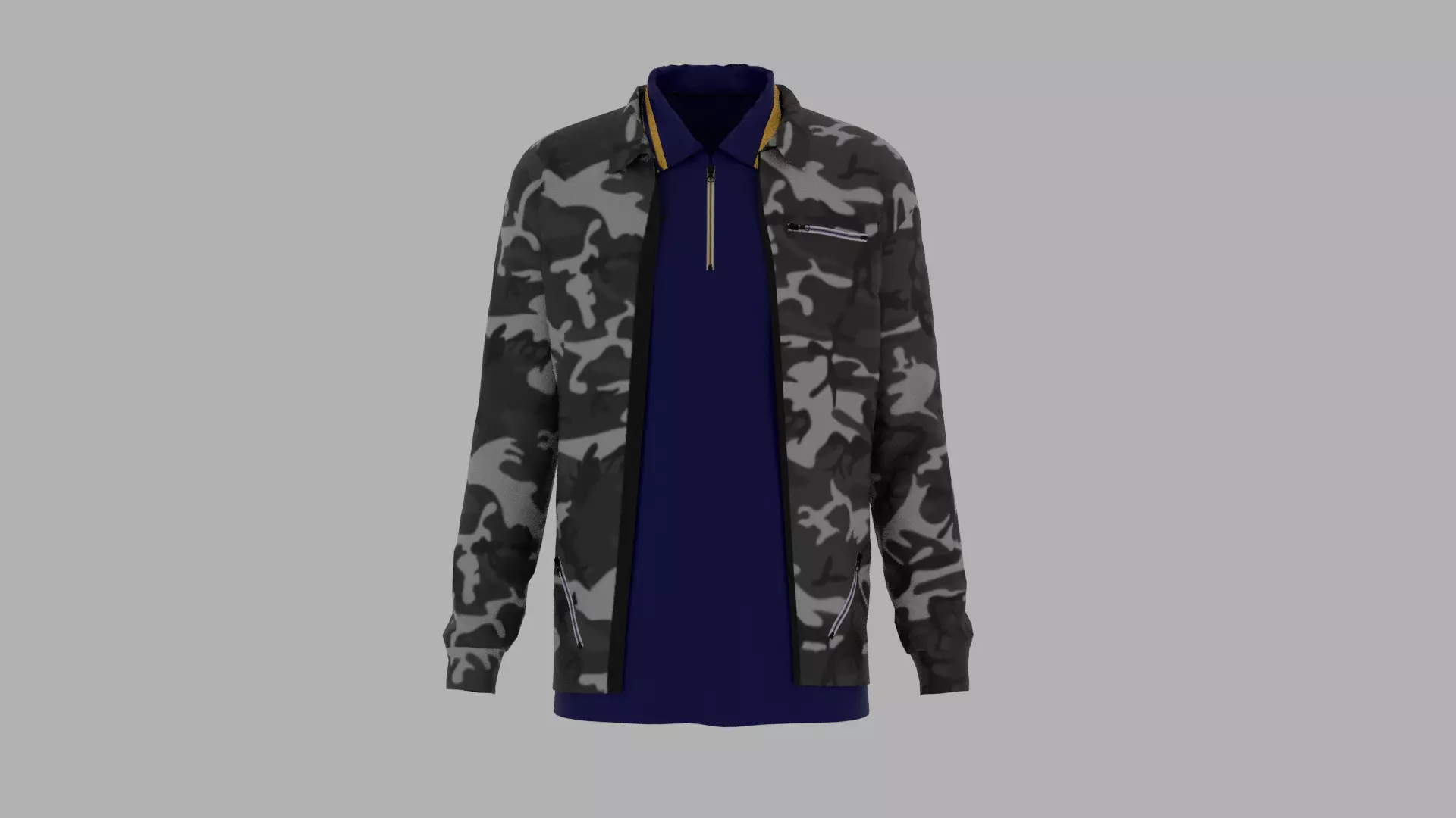 Jacket - T-shirt Low-poly 3D model_0