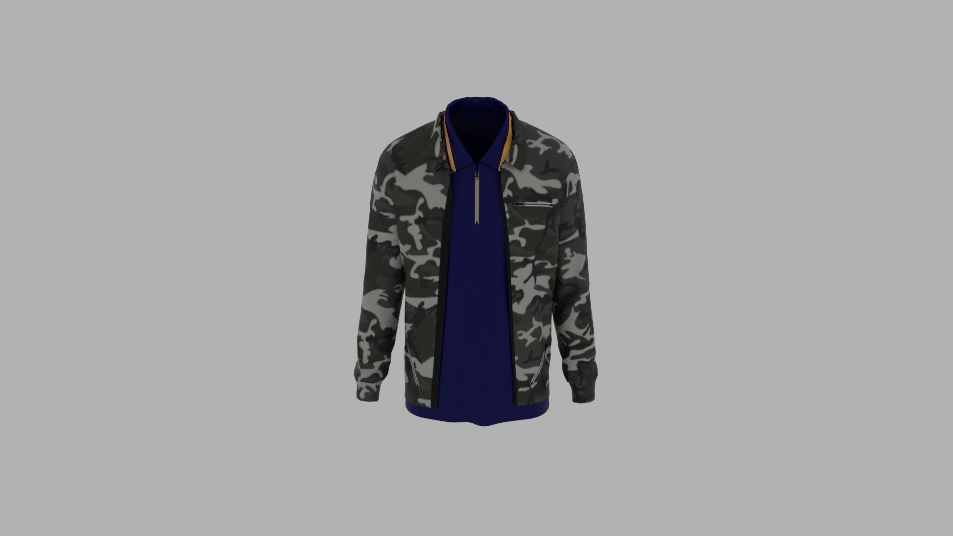 Jacket - T-shirt Low-poly 3D model_4