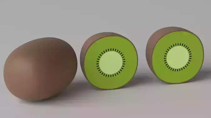 Cartoon Kiwi Fruit and Slice 1