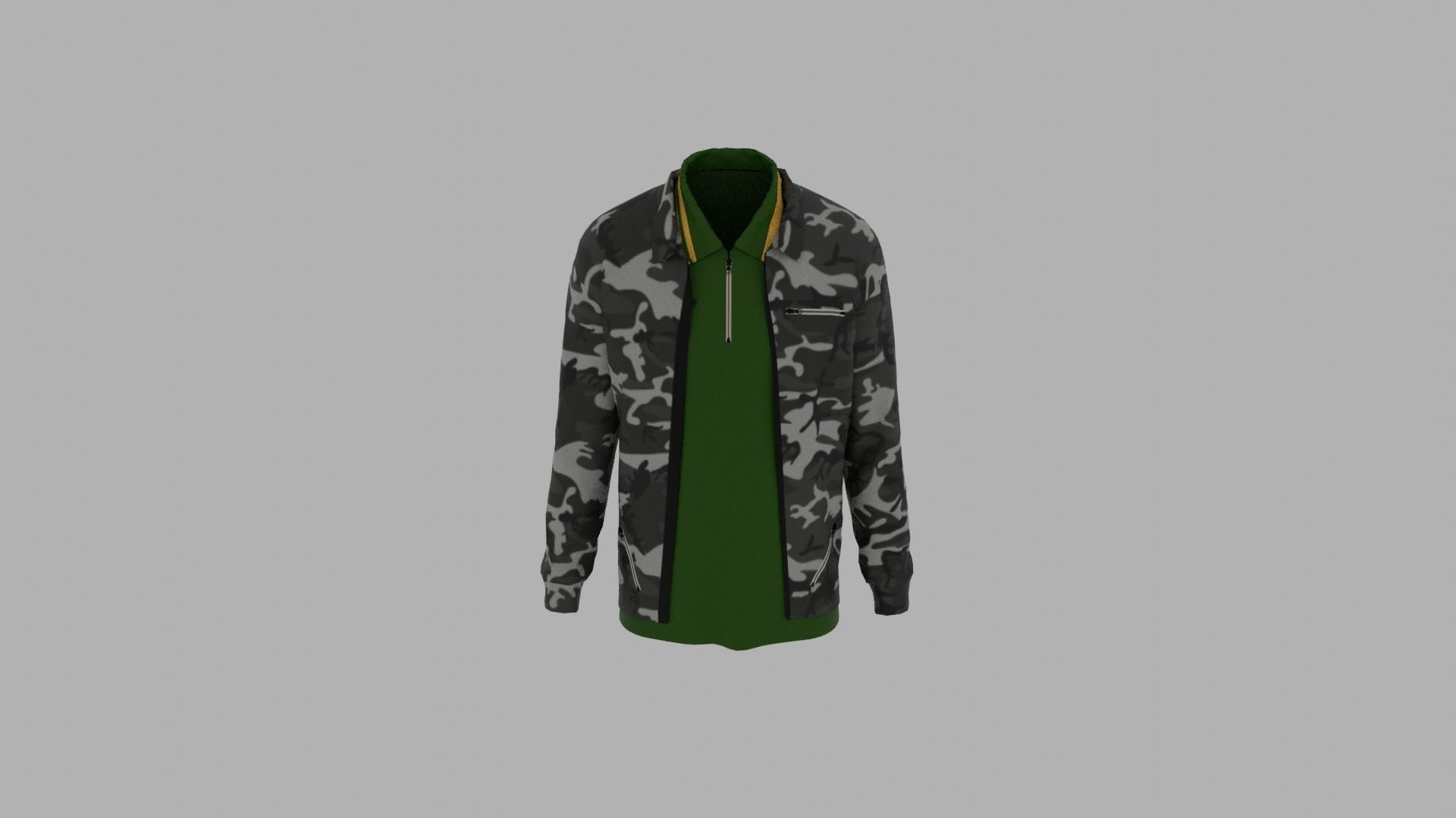 Jacket - T-shirt Low-poly 3D model_4