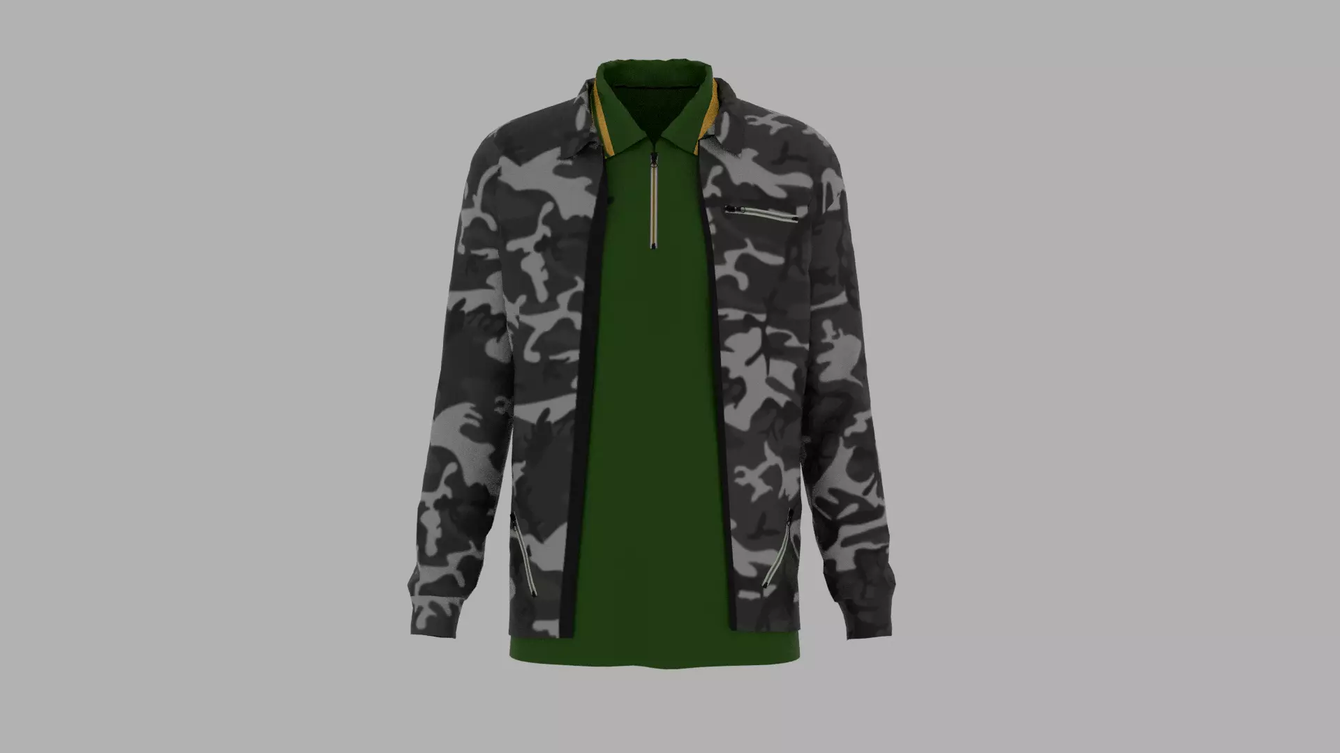 Jacket - T-shirt Low-poly 3D model_0