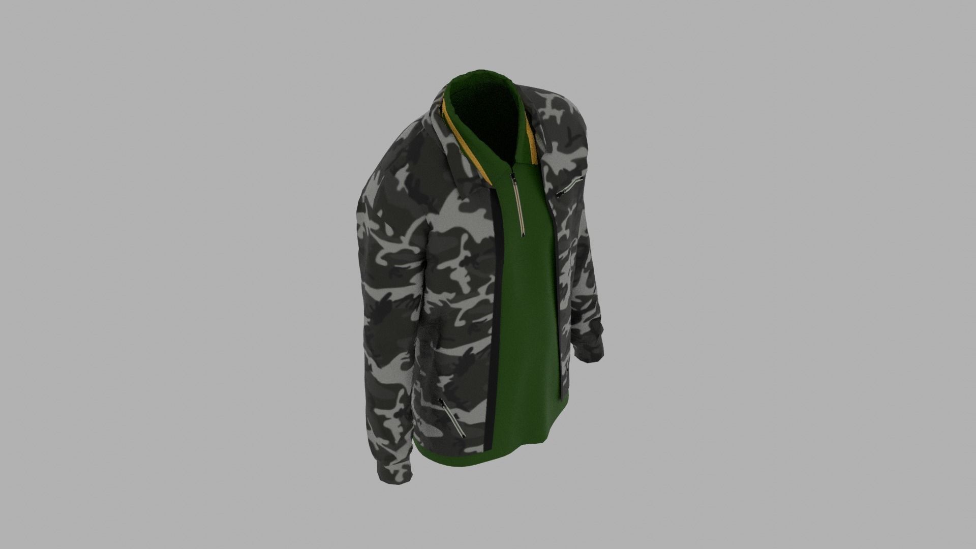 Jacket - T-shirt Low-poly 3D model_6