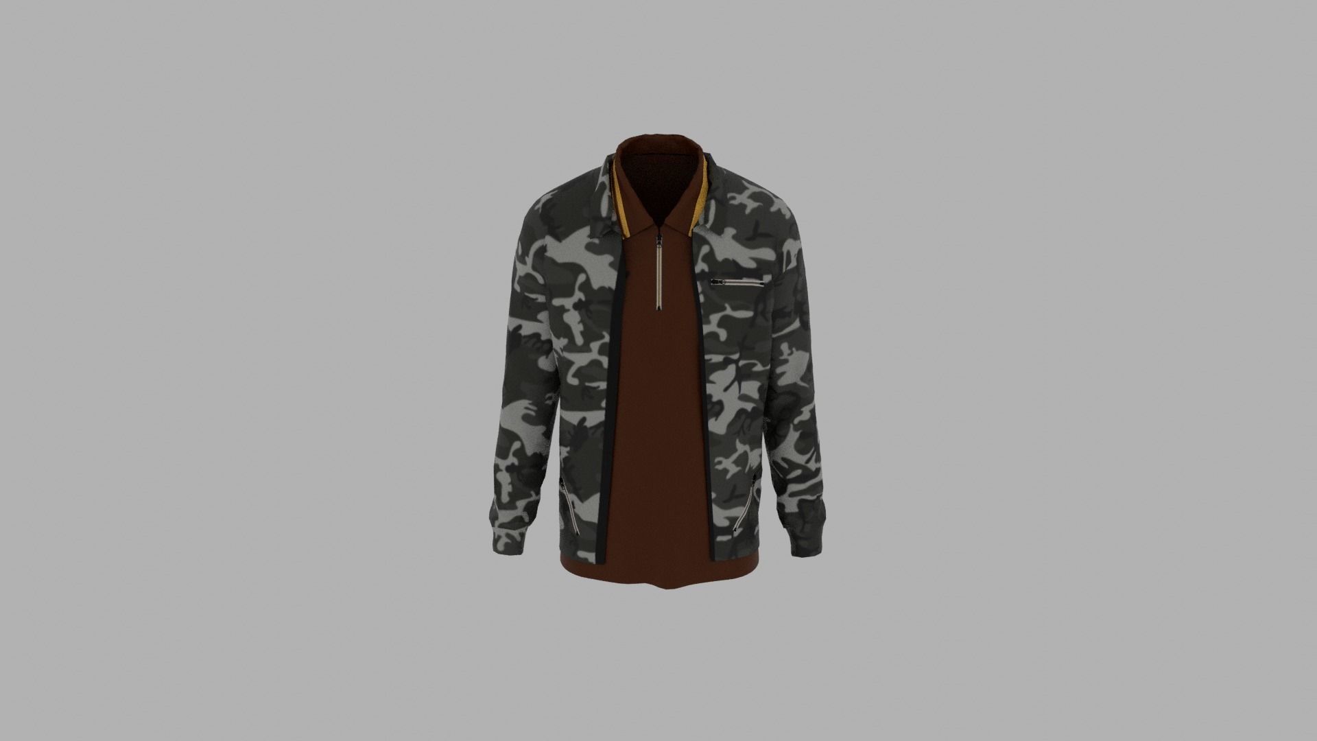 Jacket - T-shirt Low-poly 3D model_4