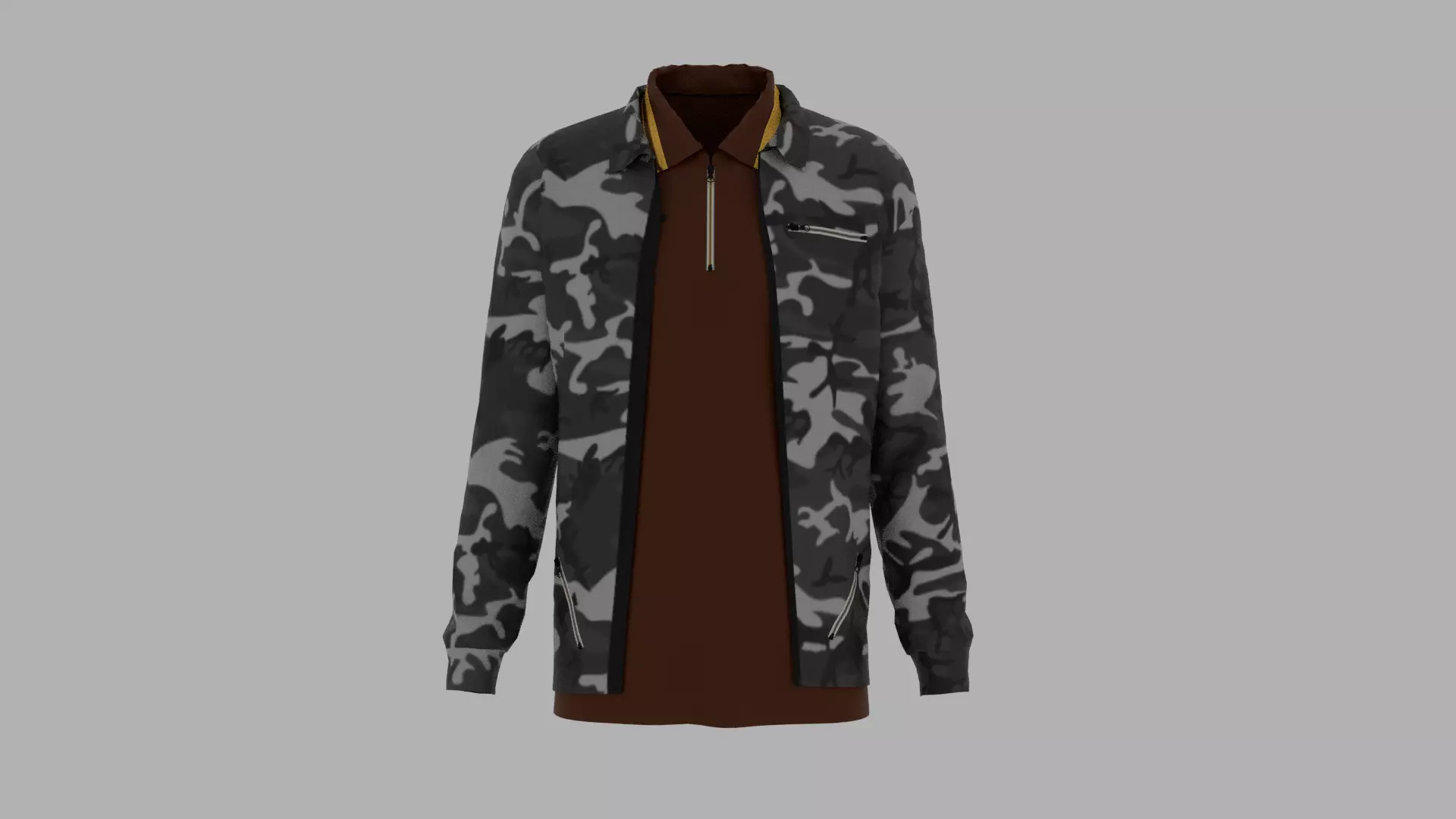 Jacket - T-shirt Low-poly 3D model_0