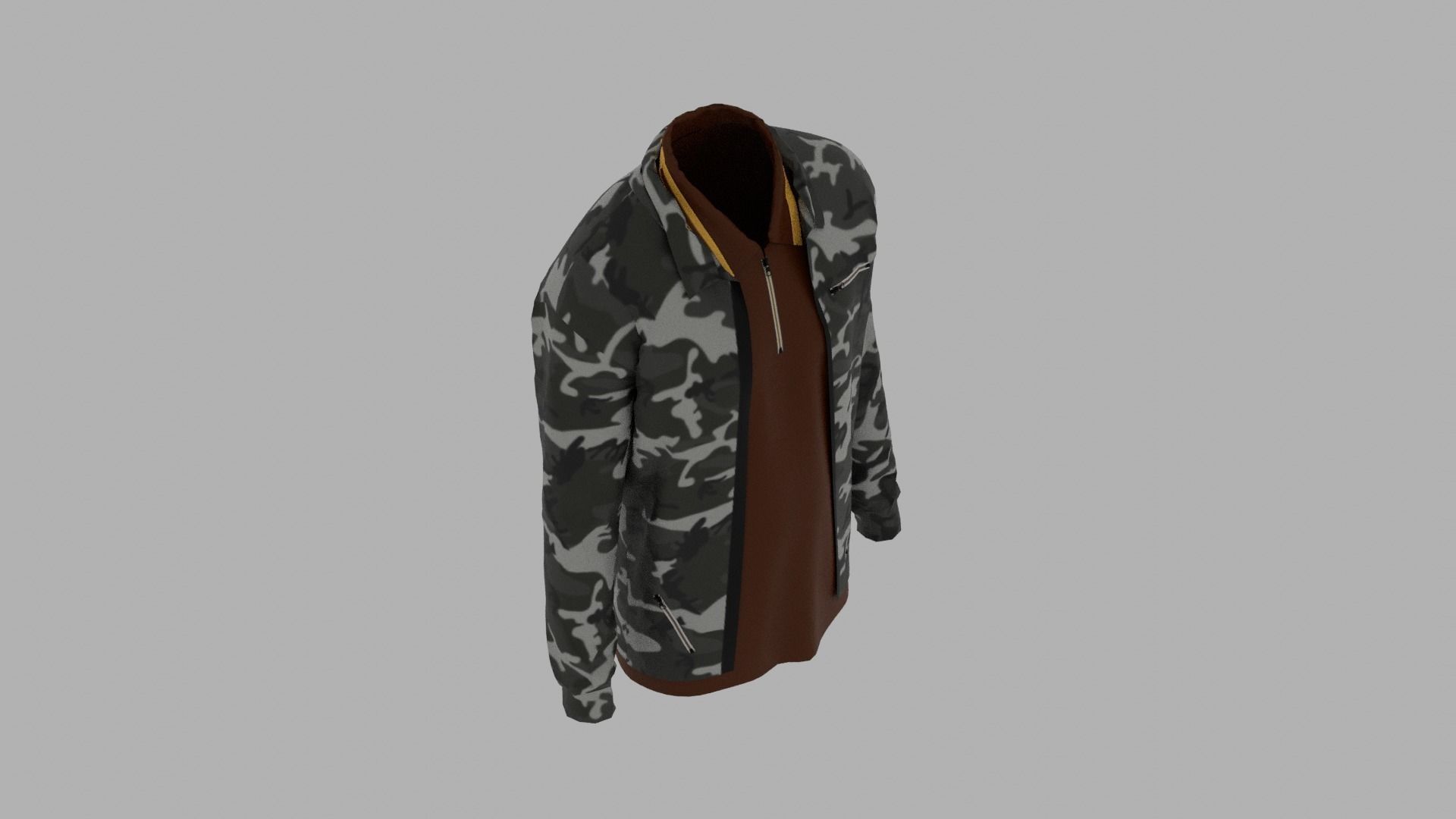 Jacket - T-shirt Low-poly 3D model_6