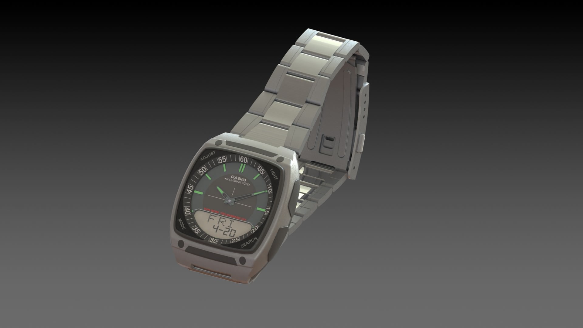 CASIO Wrist Watch 3D model_2