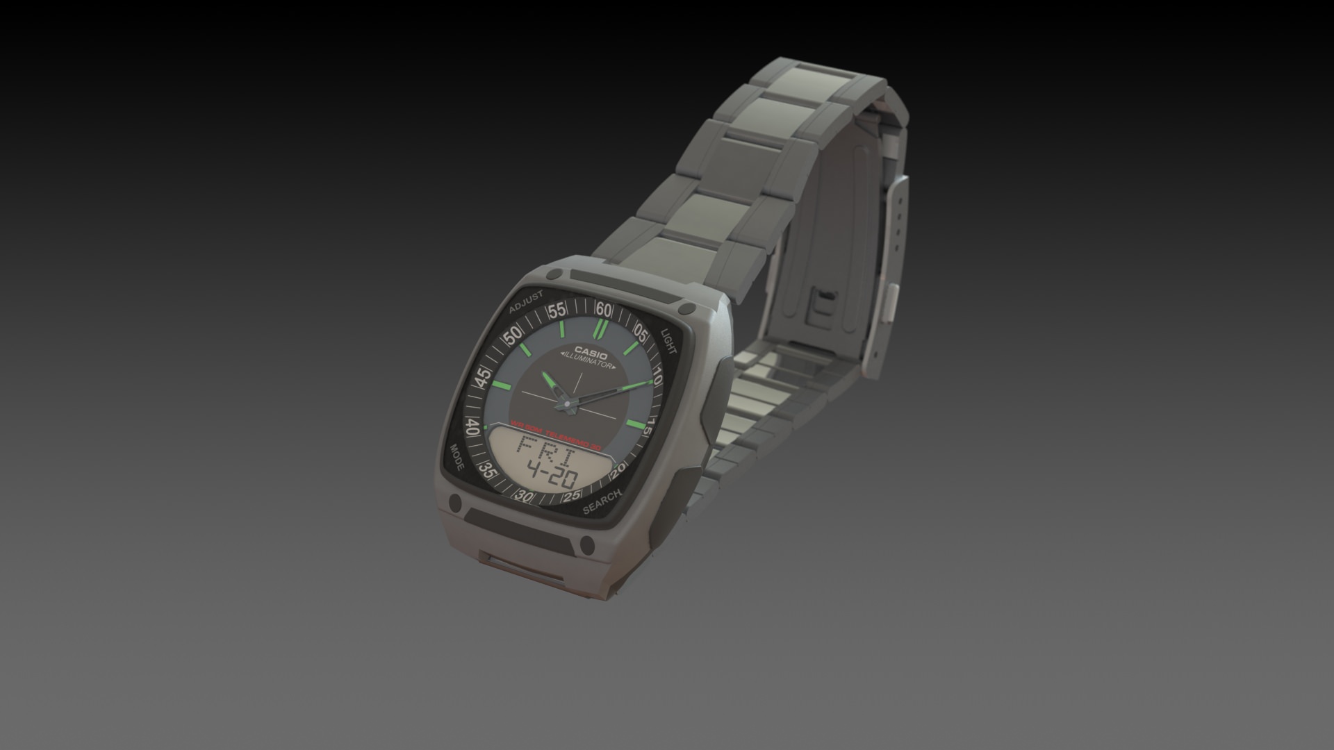 CASIO Wrist Watch 3D model_4