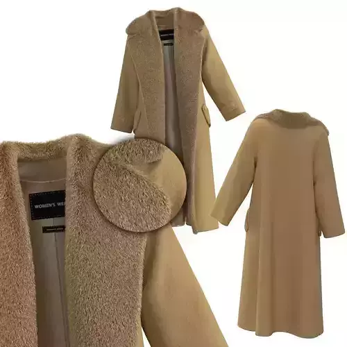coatwomen camel coat with fur collar