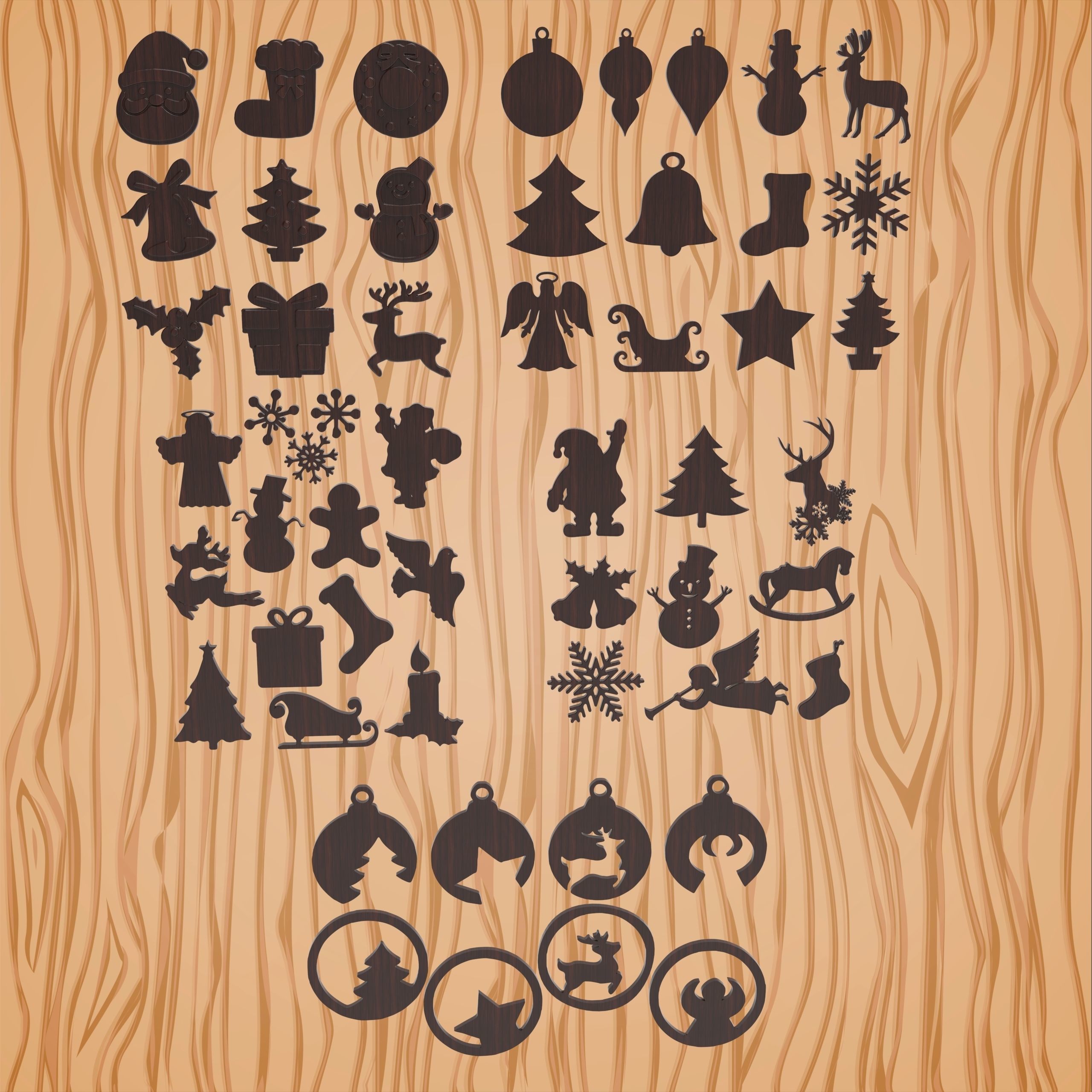 Christmas ornaments Pack of 51 STL file  3D print model_2