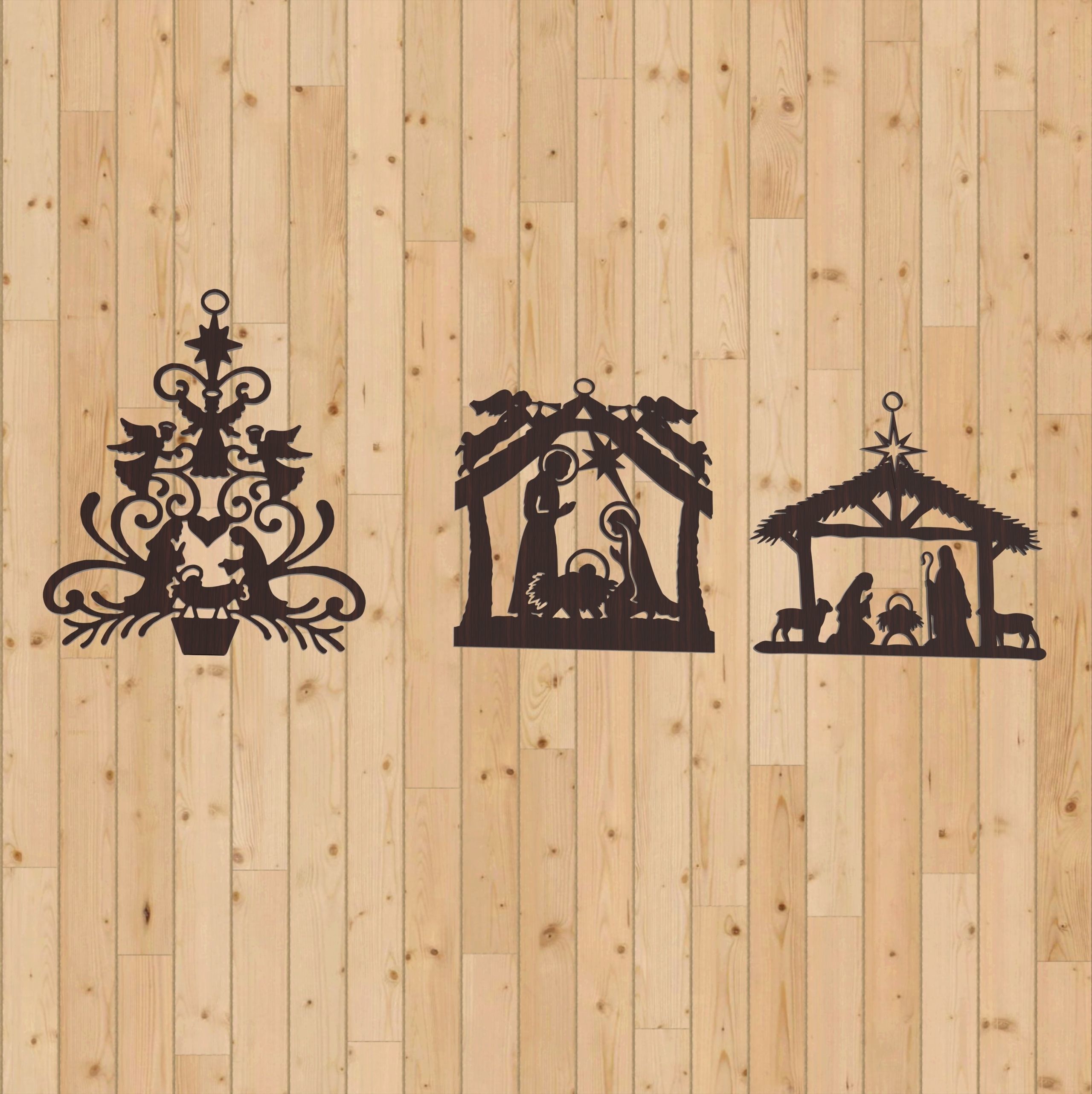 Christmas Holy Family ornaments Pack of 3  3D print model_1