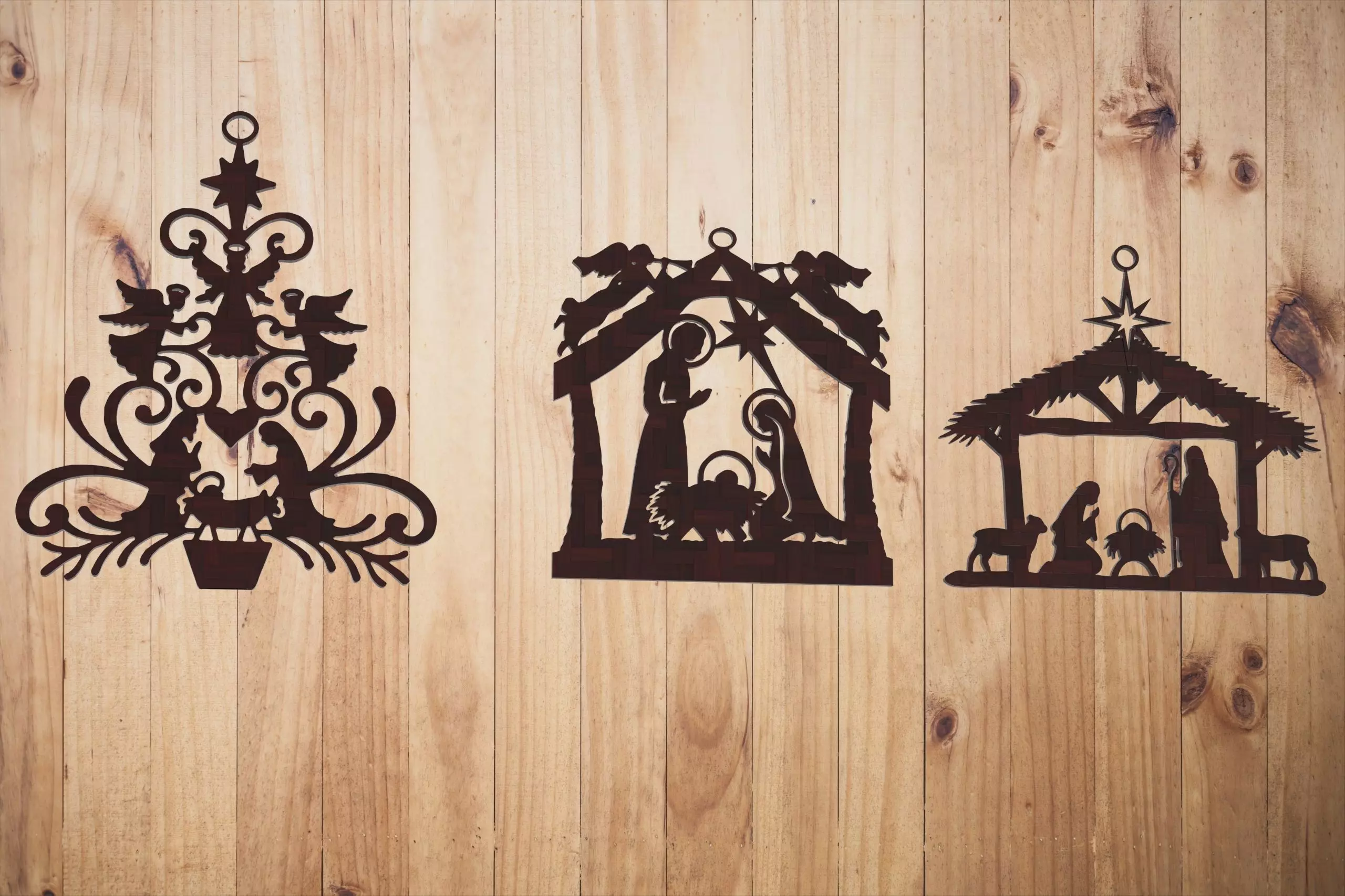 Christmas Holy Family ornaments Pack of 3  3D print model_0