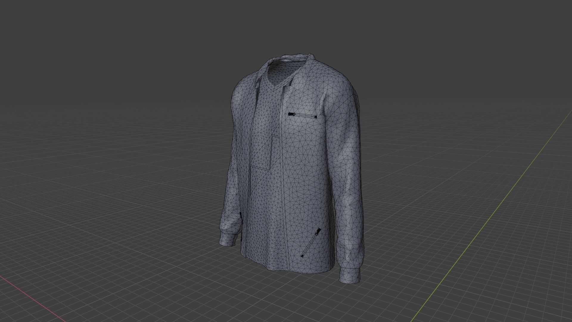 Jacket - T-shirt Low-poly 3D model_8