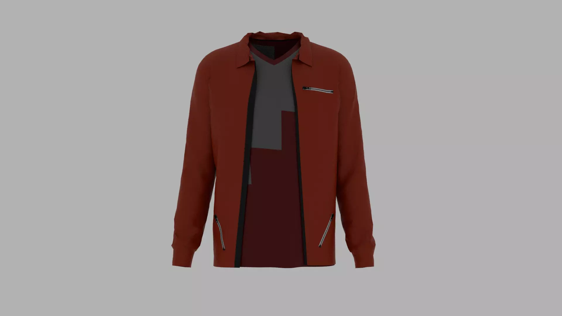 Jacket - T-shirt Low-poly 3D model_0