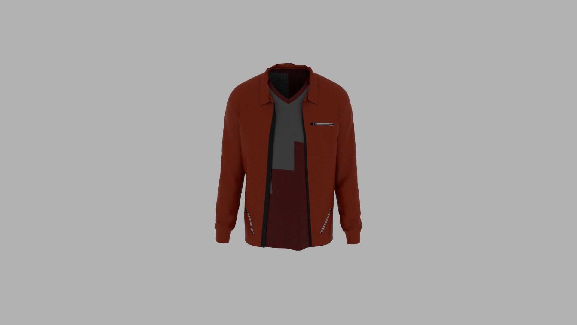 Jacket - T-shirt Low-poly 3D model_4