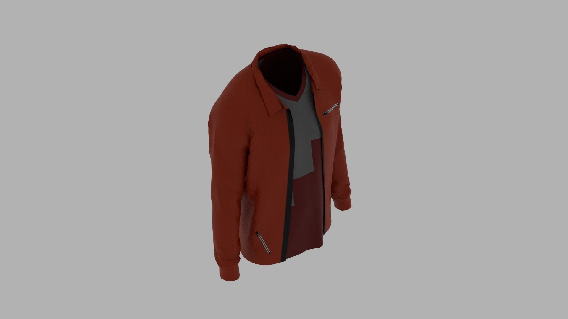 Jacket - T-shirt Low-poly 3D model_6
