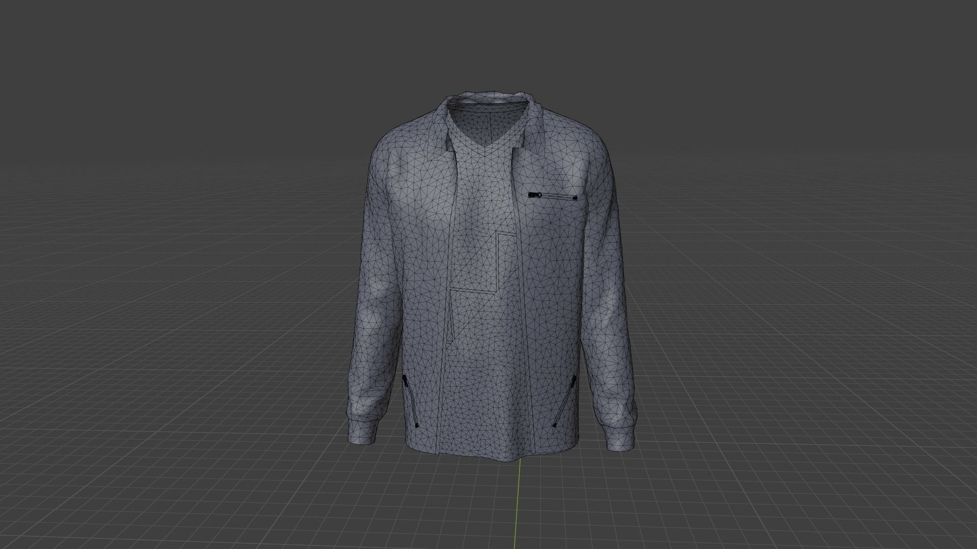 Jacket - T-shirt Low-poly 3D model_7