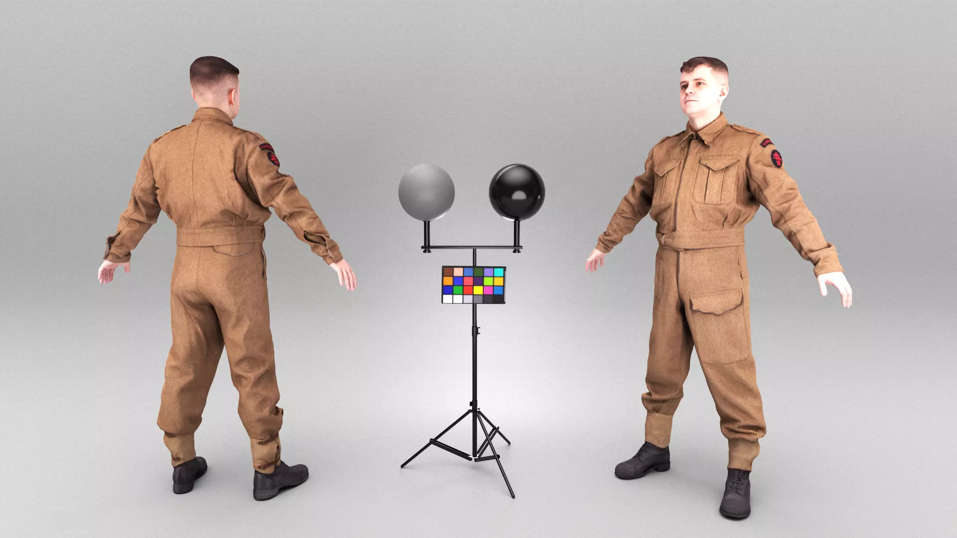 British soldier ready for animation 385 Low-poly 3D model_0