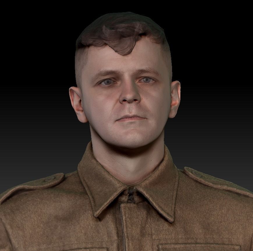 British soldier ready for animation 385 Low-poly 3D model_7