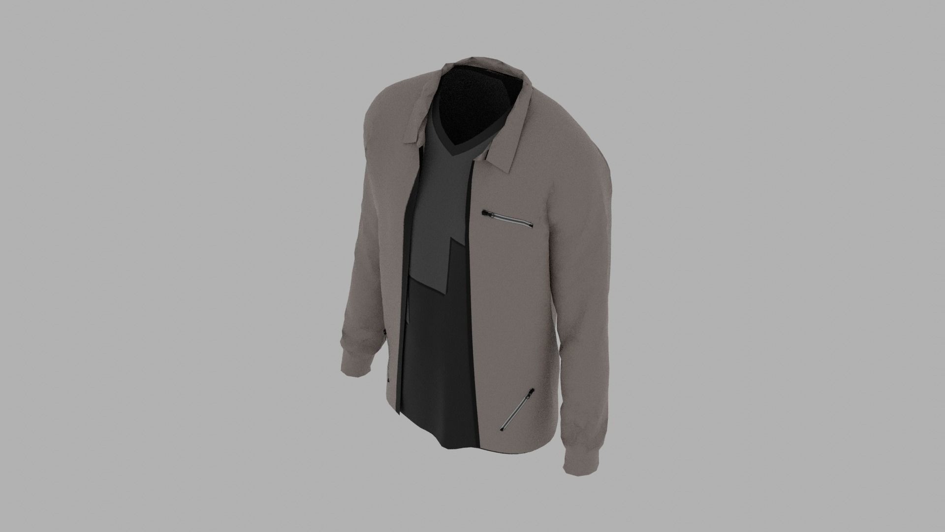 Jacket - T-shirt Low-poly 3D model_5
