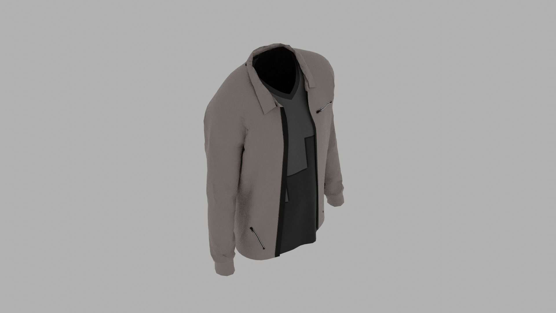 Jacket - T-shirt Low-poly 3D model_6