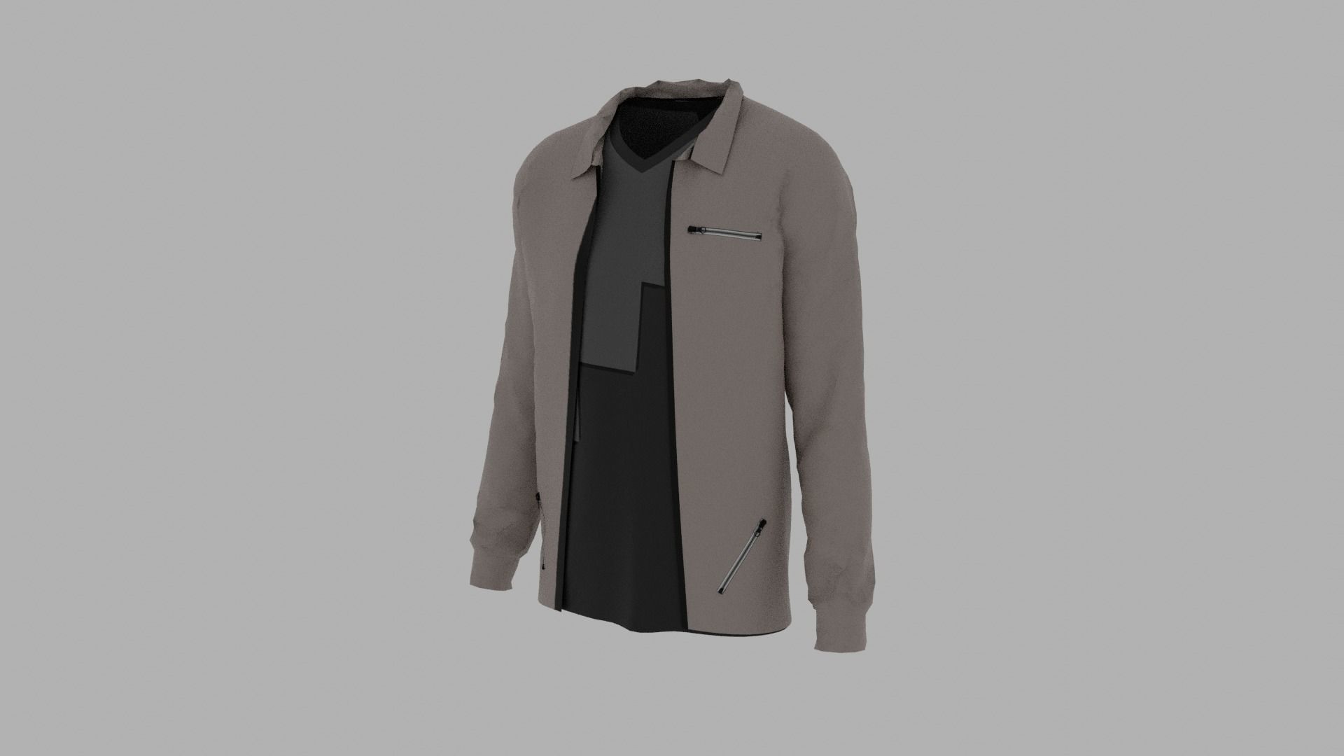 Jacket - T-shirt Low-poly 3D model_1