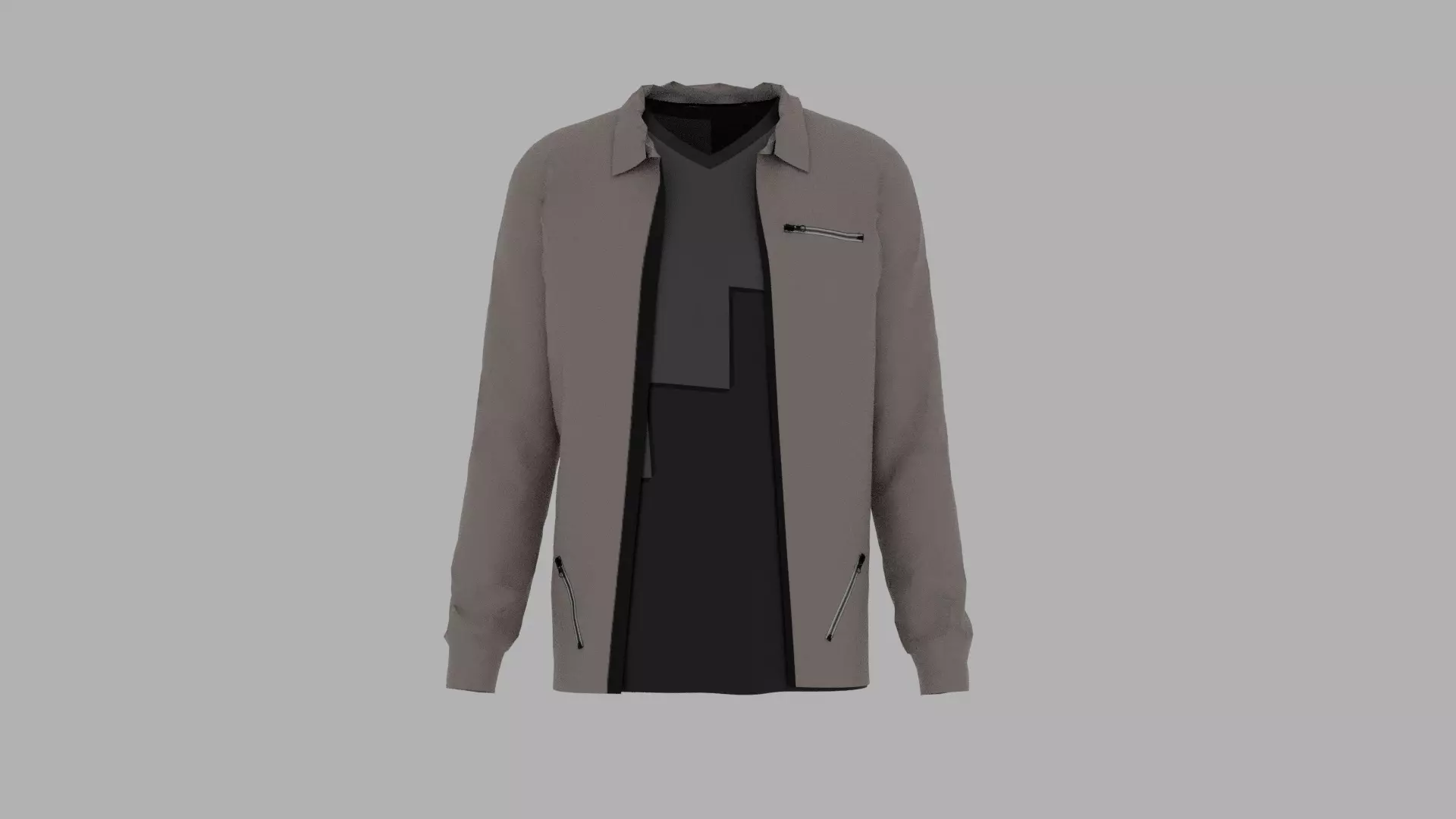Jacket - T-shirt Low-poly 3D model_0