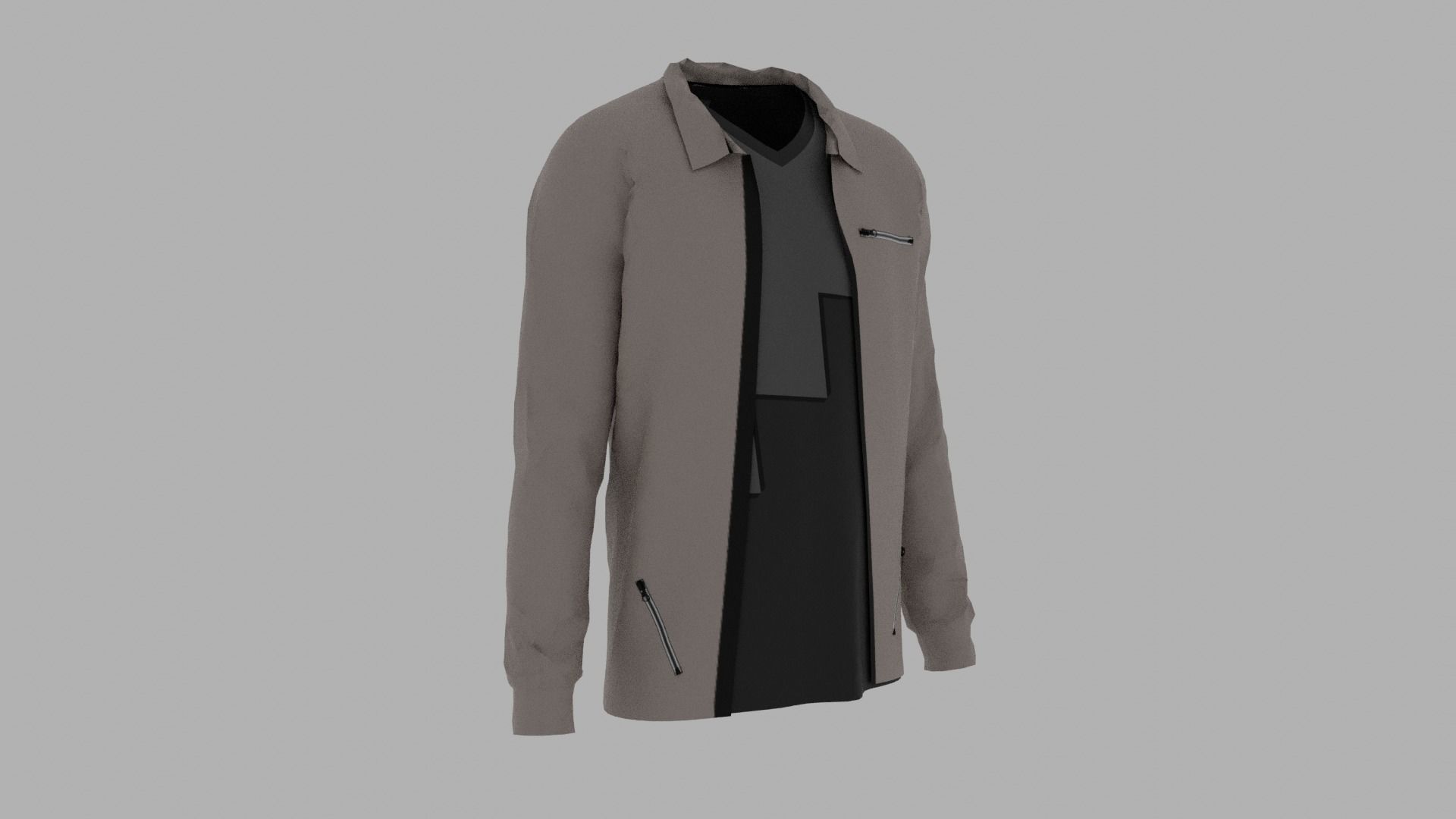 Jacket - T-shirt Low-poly 3D model_2