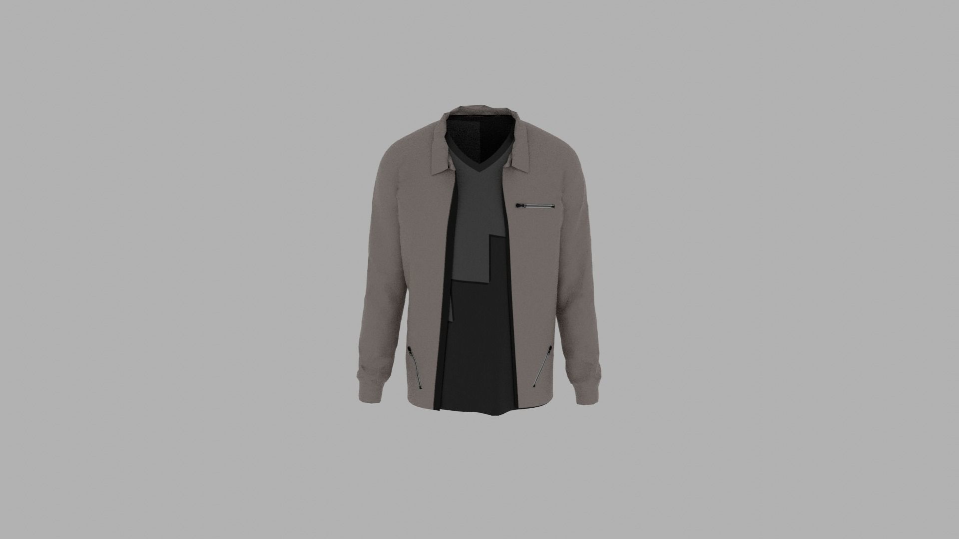 Jacket - T-shirt Low-poly 3D model_4