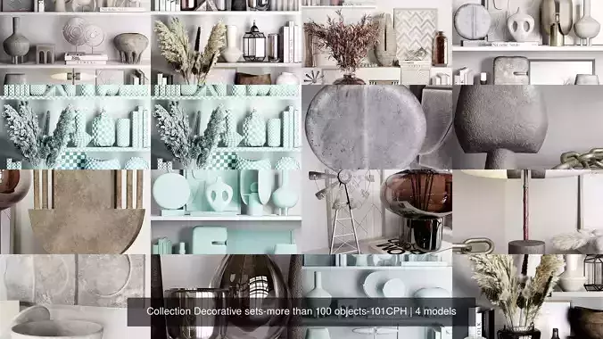 Collection Decorative sets-more than 100 objects-101CPH