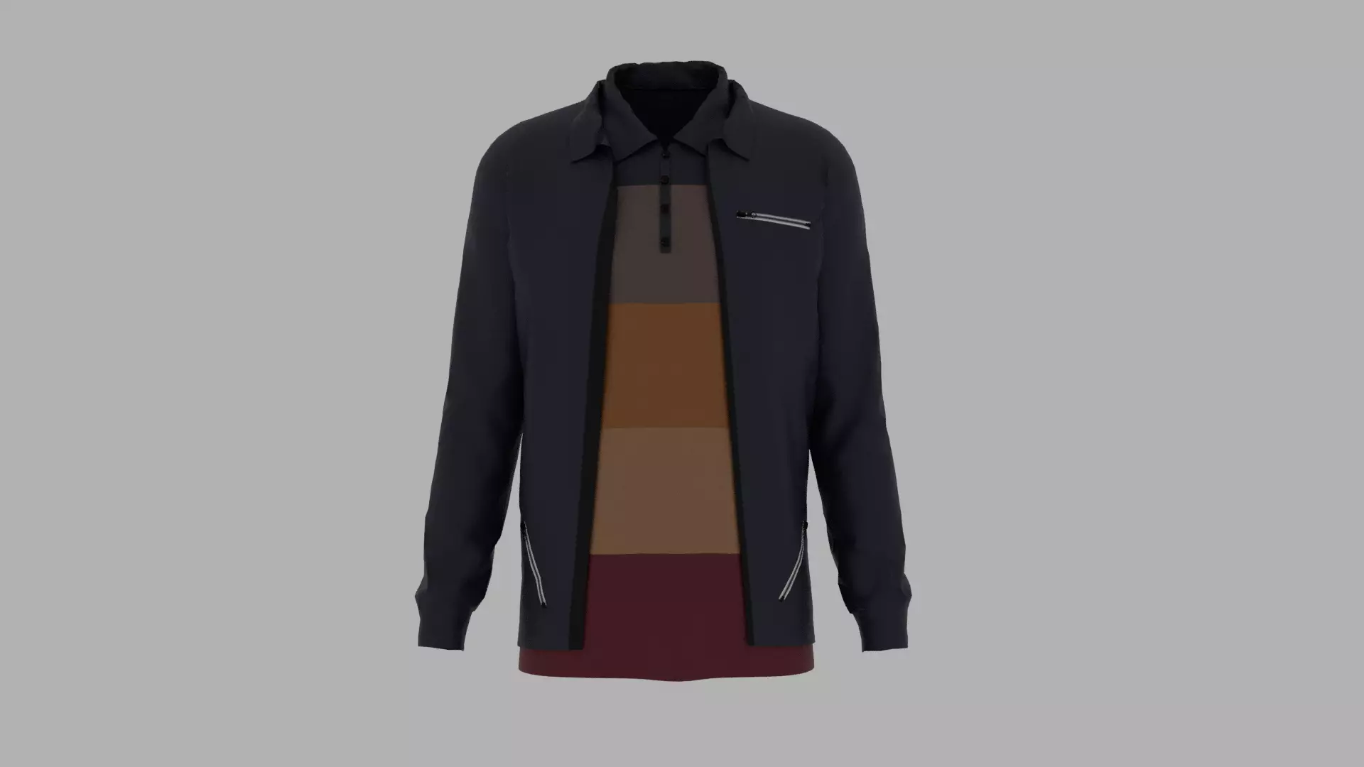 Jacket - T-shirt Low-poly 3D model_0