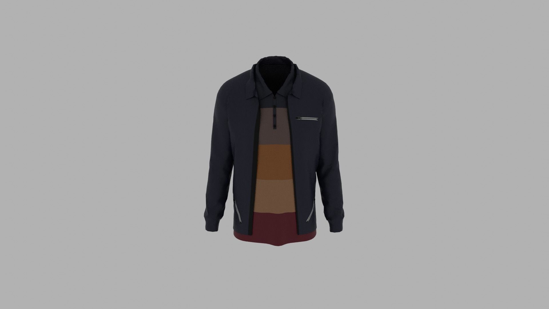 Jacket - T-shirt Low-poly 3D model_4