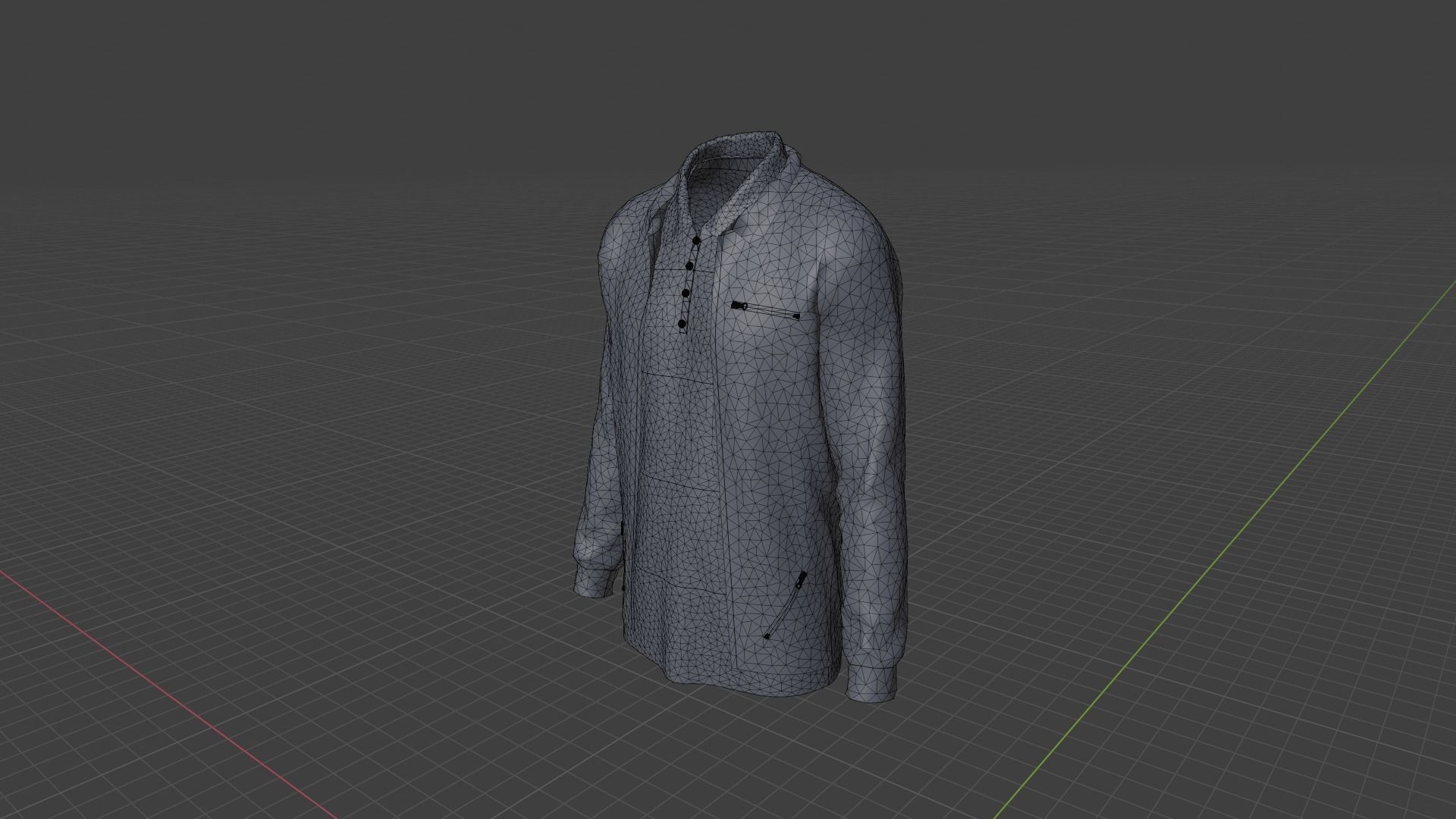 Jacket - T-shirt Low-poly 3D model_8