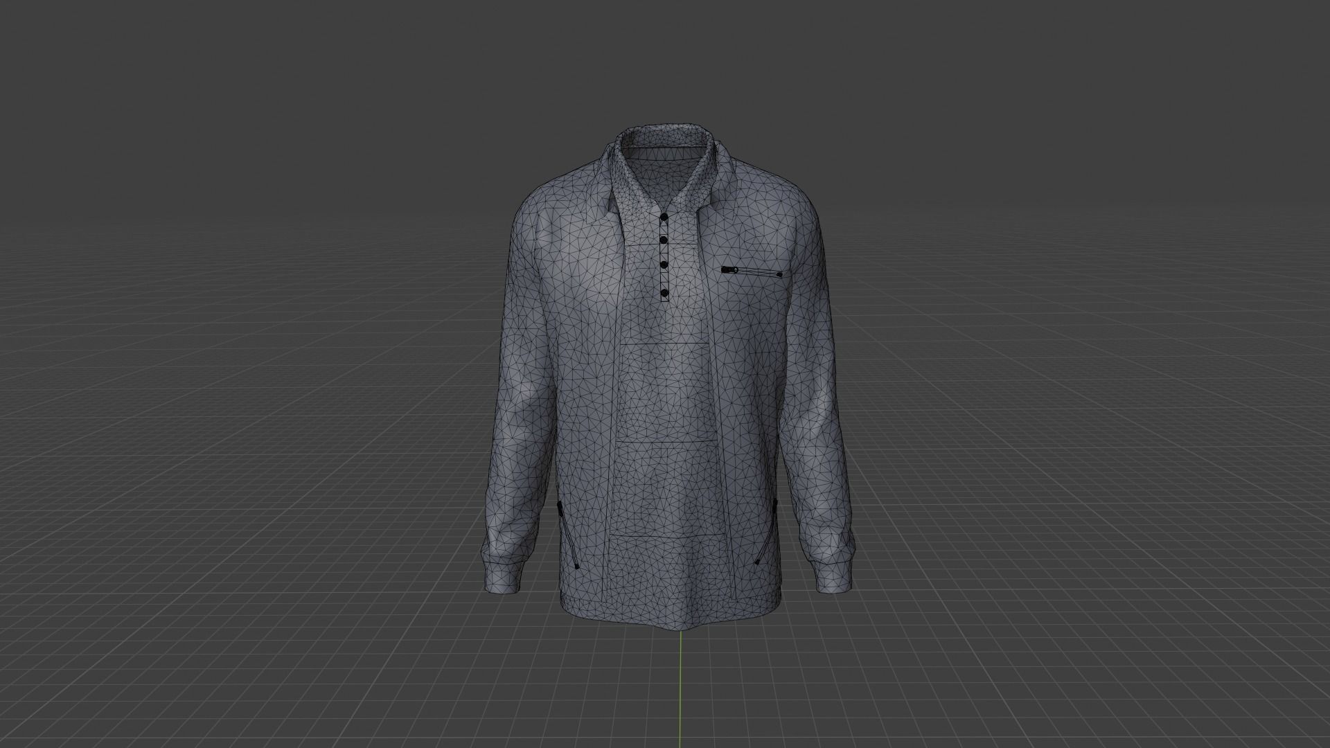 Jacket - T-shirt Low-poly 3D model_7