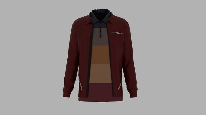 Jacket - T-shirt Low-poly 3D model