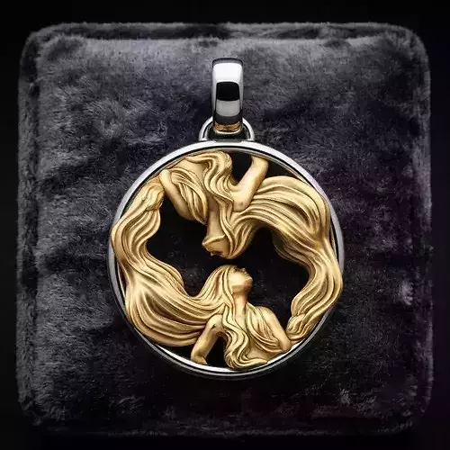 Zodiac Horoscope Gemini Pendant