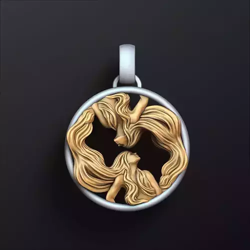 Zodiac Horoscope Gemini Pendant