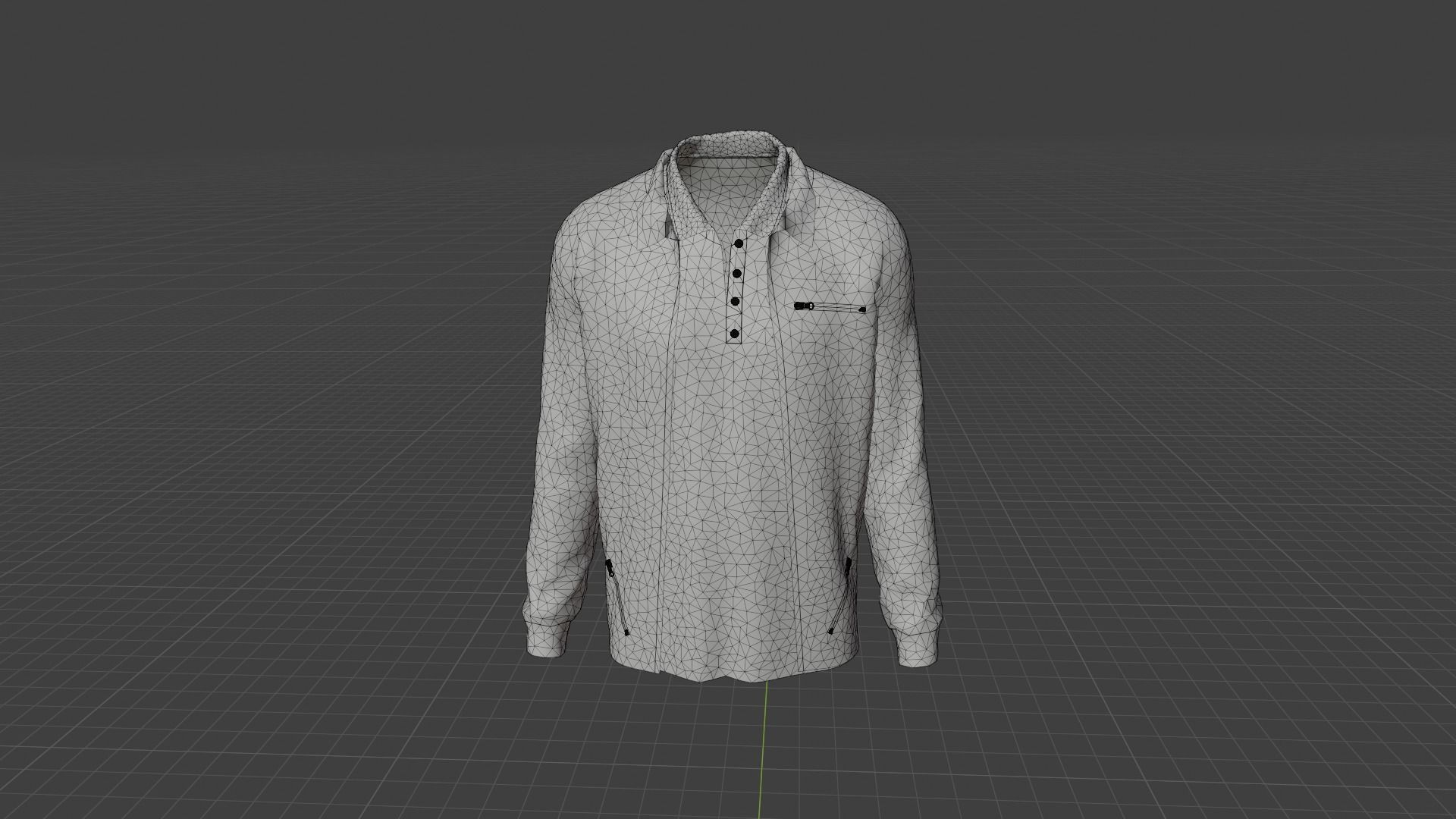 Jacket - T-shirt Low-poly 3D model_7