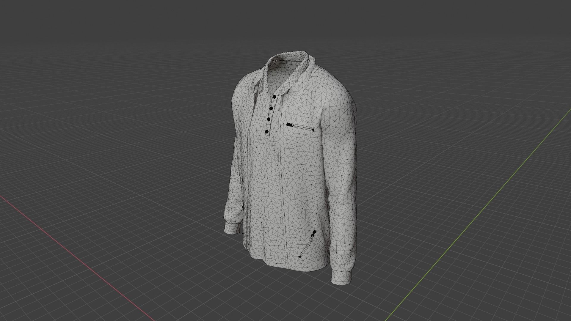 Jacket - T-shirt Low-poly 3D model_8