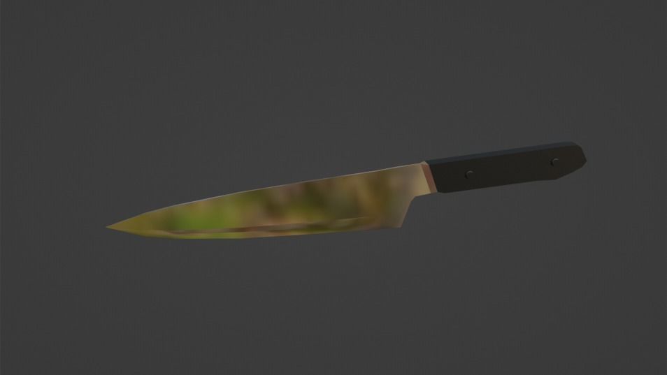 Kitchen knife Free 3D model_1