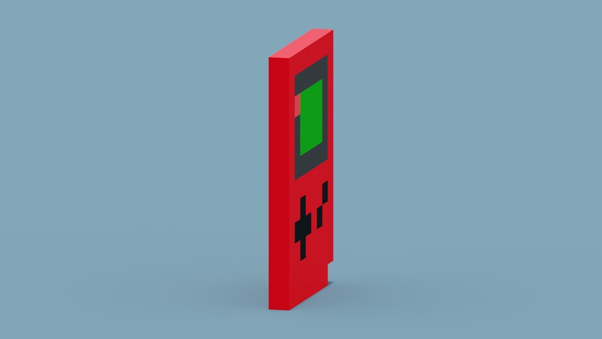 Red Gameboy Low-poly 3D model_10