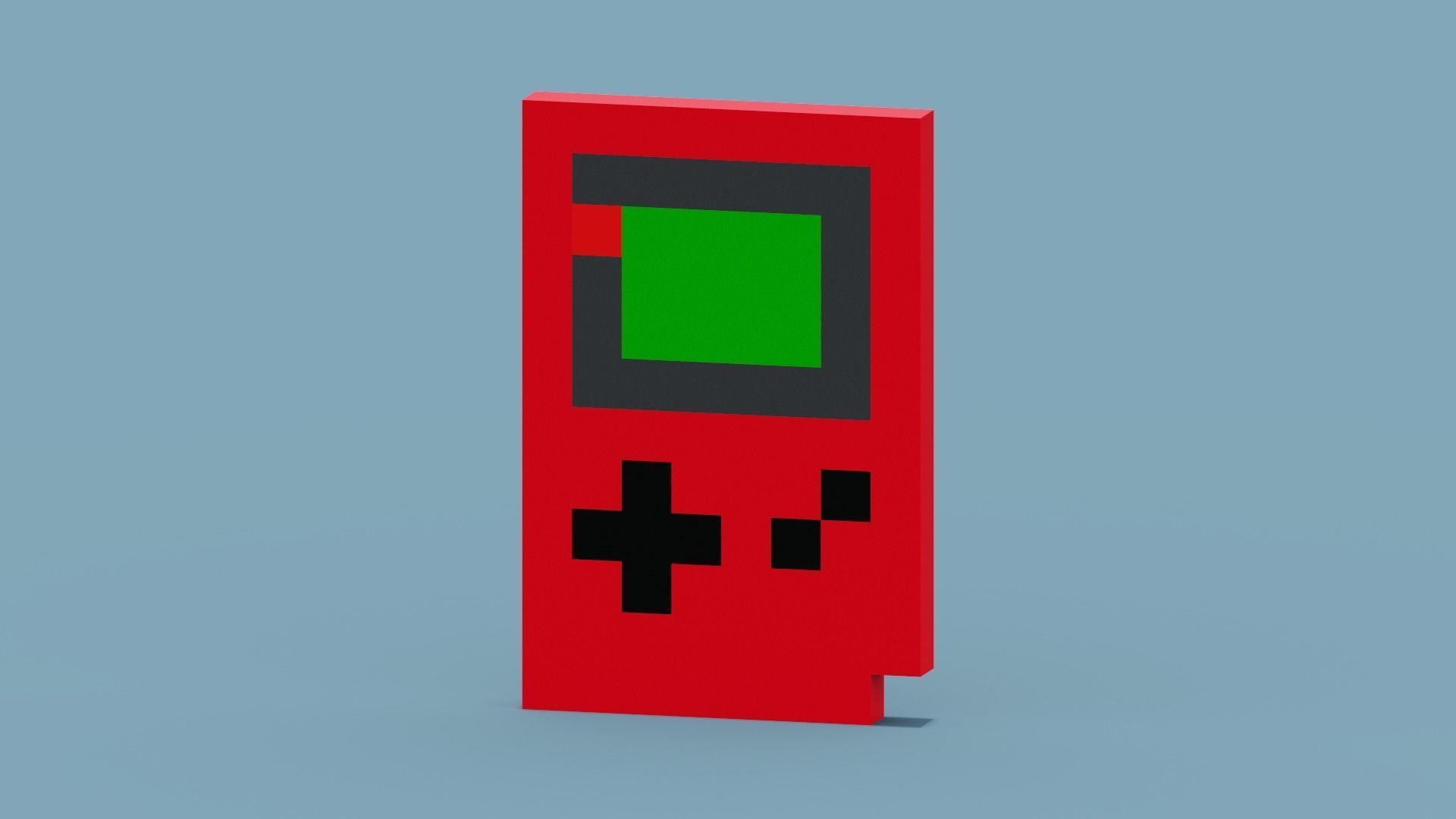 Red Gameboy Low-poly 3D model_1