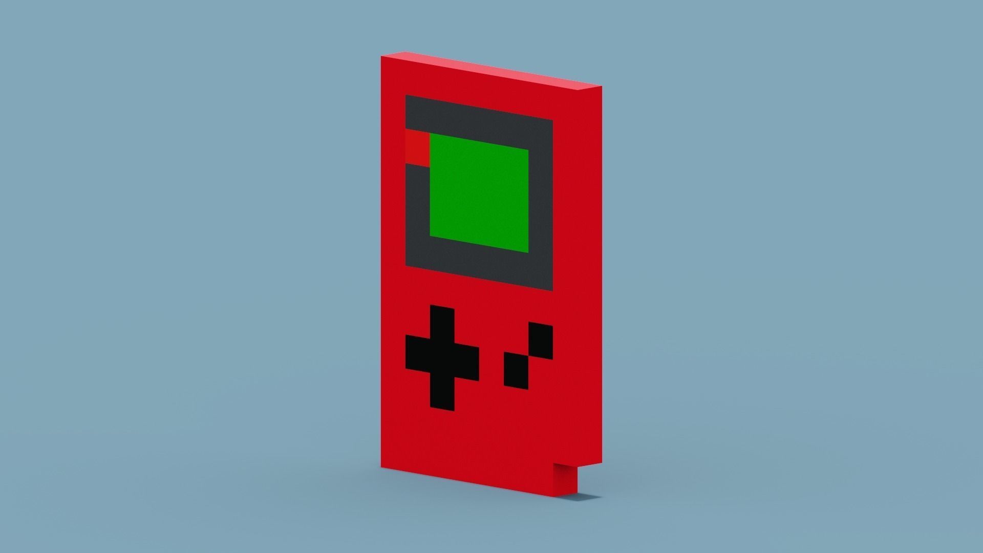 Red Gameboy Low-poly 3D model_2