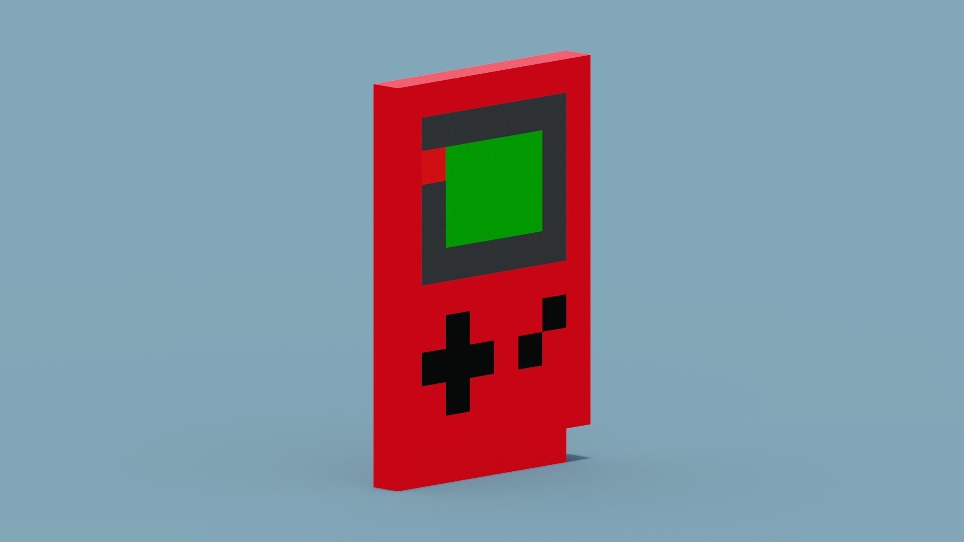 Red Gameboy Low-poly 3D model_11