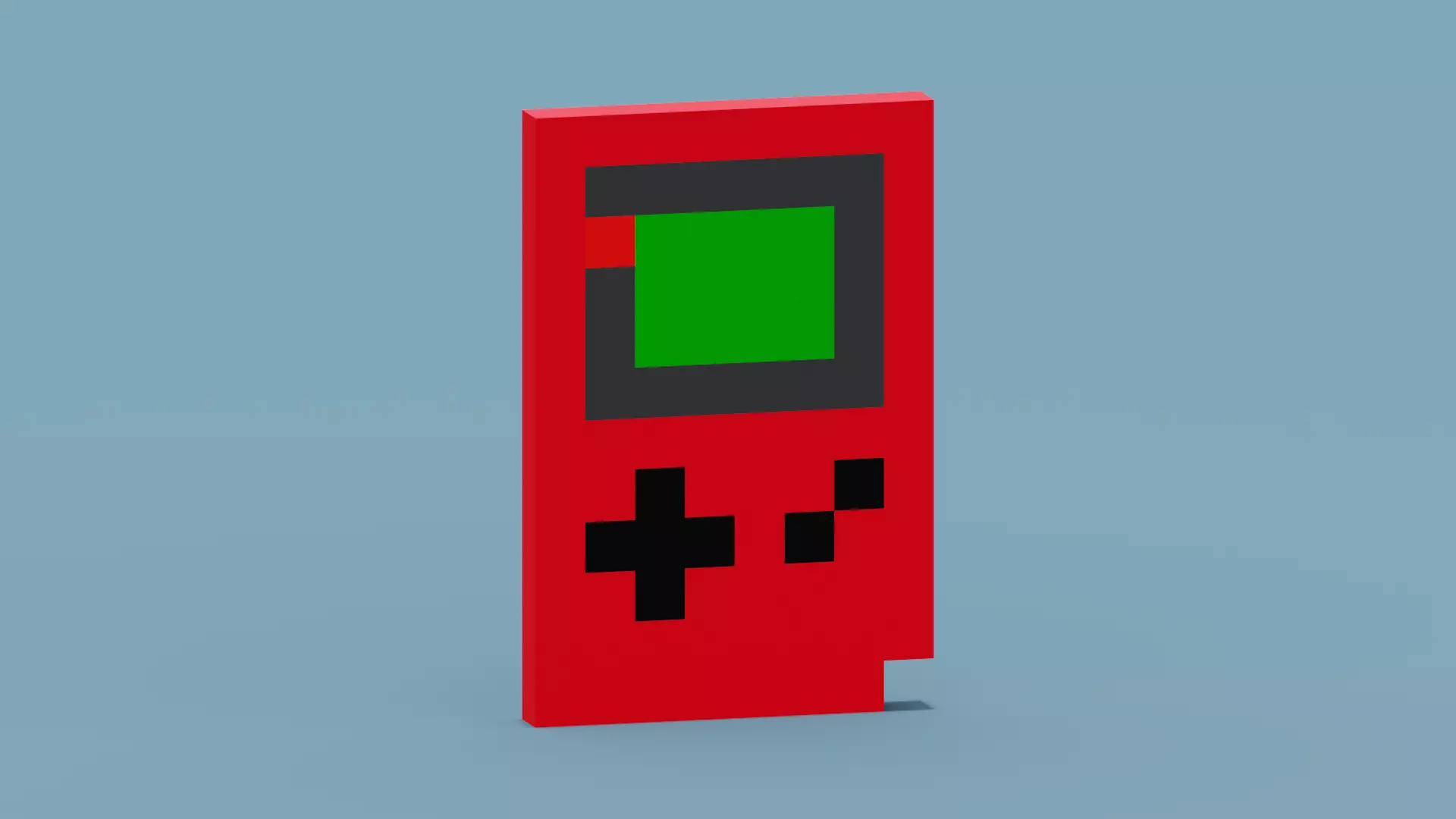 Red Gameboy Low-poly 3D model_0