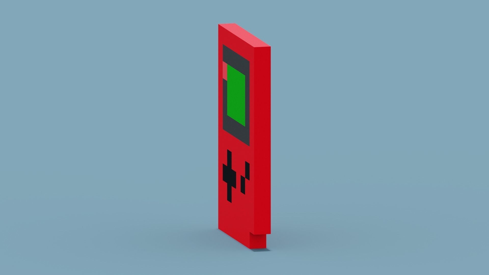 Red Gameboy Low-poly 3D model_3